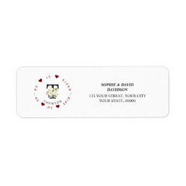 Charm White Blommigt Monogram Returadressetikett Returadress Etikett
