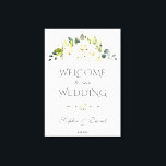 Charm White Cream Blommigt Välkommen Bröllop-tecke Canvastryck<br><div class="desc">Charming White Cream Blommigt Card-design. Den har vackra vita gräddfärgblommor,  en blommigt-delare,  allt på vit bakgrund. Använda Anpassa verktyg om du vill lägga till din information. Om du vill ha matchande artiklar kan du besöka min delikata vitflödessamling.</div>