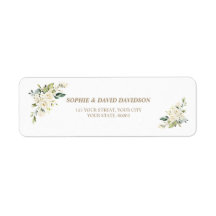 Charm White Flowers Baptism Returadress
