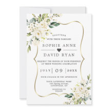 Charm White Flowers Guld allt på en Bröllop