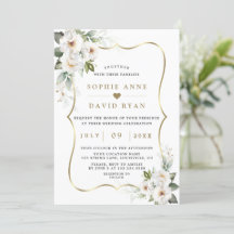 Charm White Flowers Ro Guld Bröllop