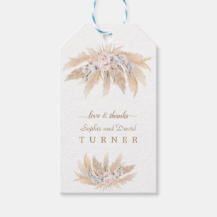 Charm White Orchid Blus Ro Pampas Grass Bröllop Presentetikett