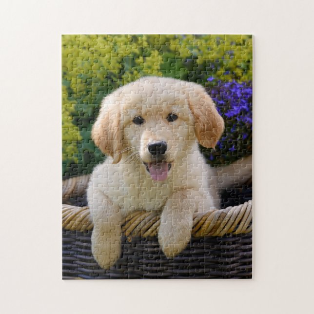 Charma leken 11x14 för Goldie hundvalp Pussel (Vertikal)