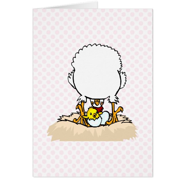 Charmaigne höna hälsningskort (Framsidan)