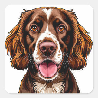 Charmande illustration av en söt hund fyrkantigt klistermärke