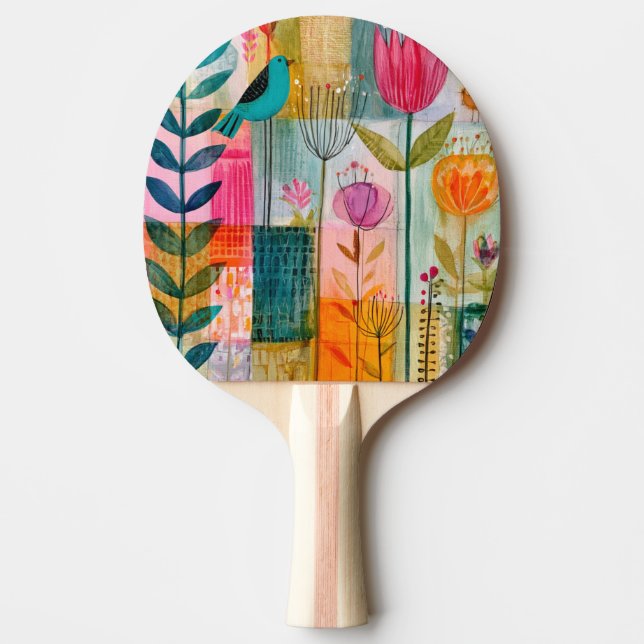 Charmande lapptäcke Blåfågeläng Pingisracket (Framsidan)