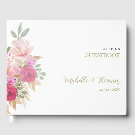Charmang elegant vattenfärg blommarrangemang gästböcker