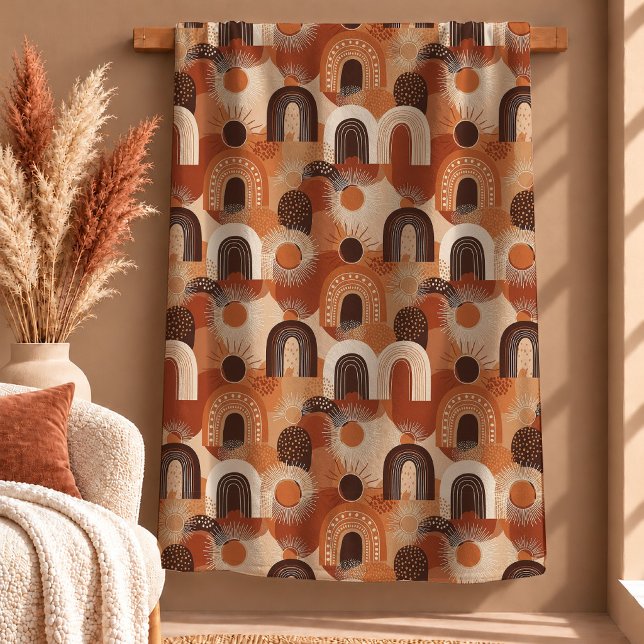 Charmant brunt koppar regnbågsformad filt (Trendsetting Terracotta Burnt Orange Art Blanket)