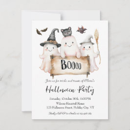 Charmant Halloween-festinkallning med häxa Inbjudningar