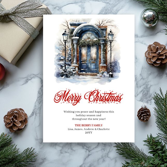 Charmant julkort för semesterfirande (Charming holiday scene Christmas greeting card

)