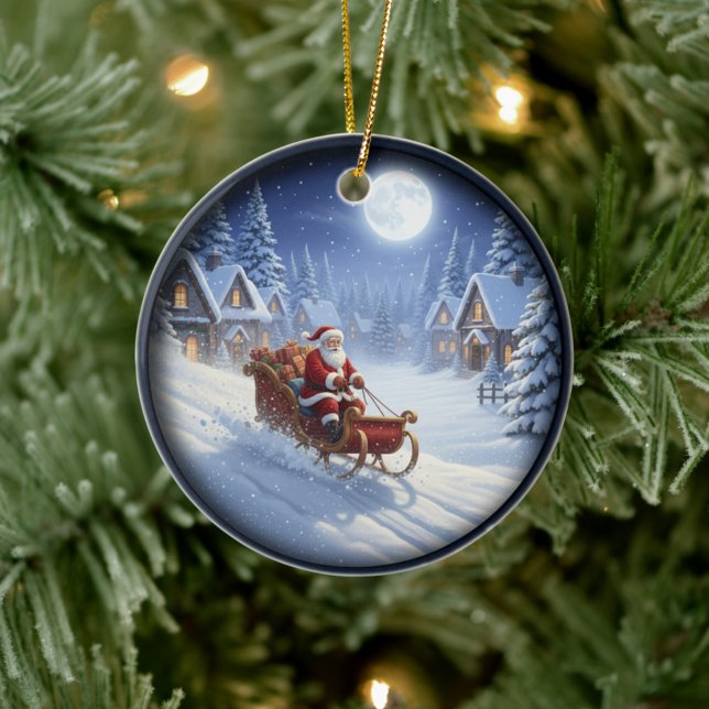Charmant Julscen Julgransprydnad Keramik (Skapare uppladdad)