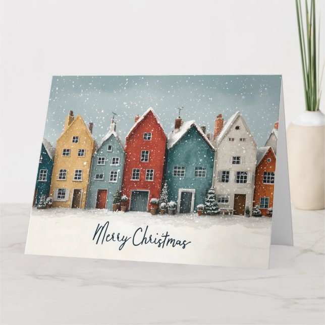 Charmant snöigt by "God Jul" Kort (Framsida)