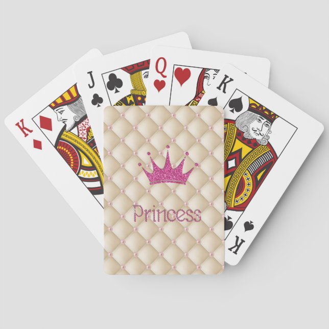 Charmanta Eleganta Pärlor, Tiara, Prinsessa, Glitt Kortlek (Baksidan)