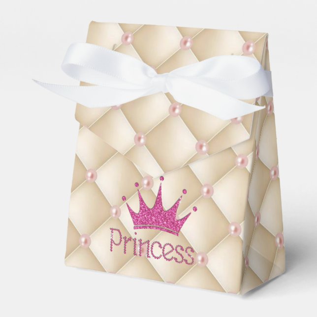 Charmanta Eleganta Pärlor, Tiara, Prinsessa, Glitt Presentaskar (Framsidan Sidan)