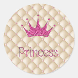 Charmanta Eleganta Pärlor, Tiara, Prinsessa, Glitt Runt Klistermärke
