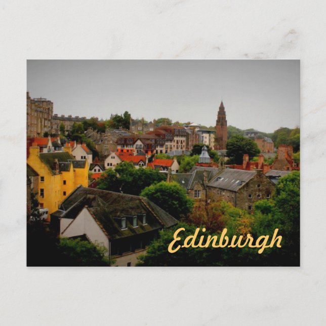 charmerande färgad souvenir vykort från Edinburgh (Framsida)