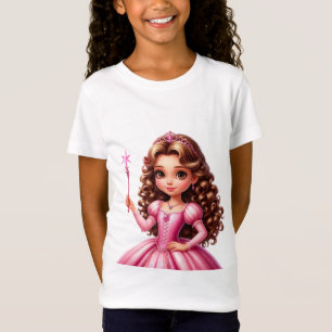 Charmerande prinsessa i rosa klänning t shirt