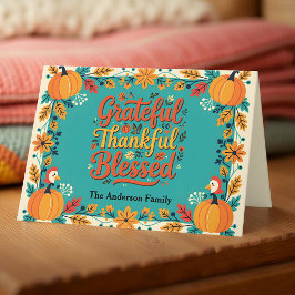 Charmerande tacksam, välkommen Thanksgiving Kort