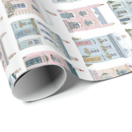 Charmerande Vattenfärg Julhus Presentpapper