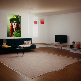 Charmerska röda hårkvinnor AI Art Poster