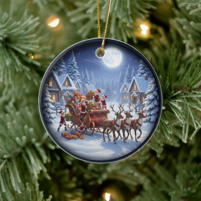 Charmfull Julscen Julgransprydnad Keramik (Skapare uppladdad)