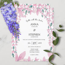 Charmfull modern rosa wisteria blommande bröllop