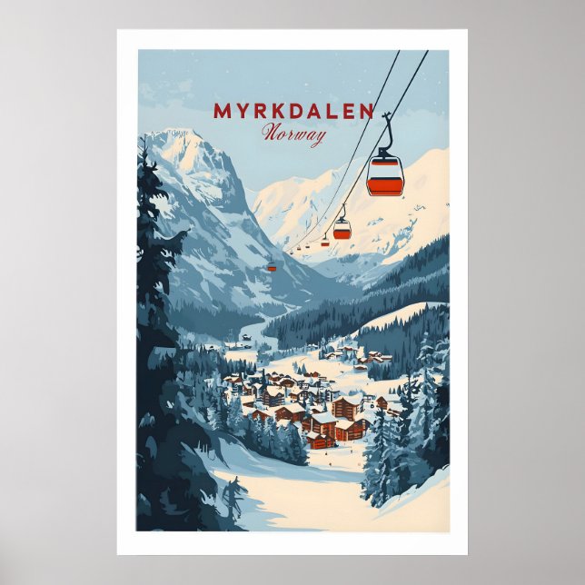 Charmfull Myrkdalen skidaffisch 1 Poster (Framsidan)