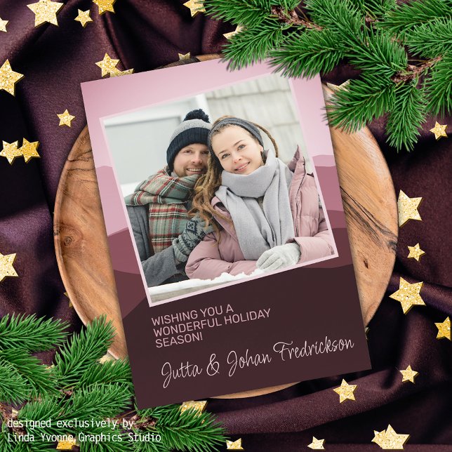 Charmfull Rosa Abstrakt Julhälsning Julkort (Skapare uppladdad)