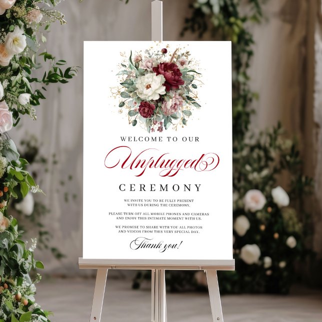 Charmfull rosa burgunder Avstängd ceremoni Poster (Charming Blush Burgundy Unplugged Ceremony)