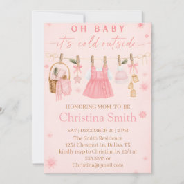 Charmfull snöflinga-baby shower för din lilla flic inbjudningar