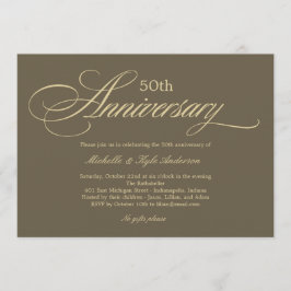 Charmfullt skript jubileumsinbjudan - Guld Inbjudningar