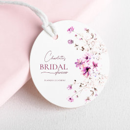 Charmfullt Vildblomma Ruby Rose Bröllopsdusch Gåvor Etiketter