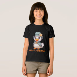 Charmig anka med blommig hatt t shirt