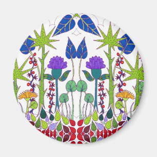 Charmig blommönster magnet