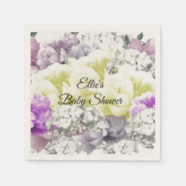 Charmig bukett av blommor Baby Shower Pappersserve Pappersservett