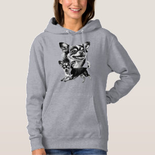 Charmig Chihuahua-par Svart och Vitt Husdjur T Shirt