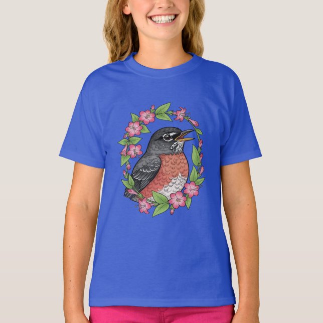 Charmig Connecticut-fågel med Mirabilis T Shirt (Framsida)