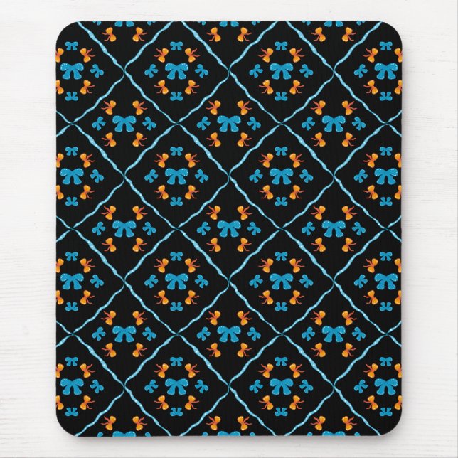 Charmig Coquette Bow Geometrisk Kakel Svart Musmatta (Framsidan)