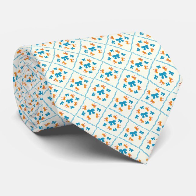 Charmig Coquette Bow Geometrisk Klinka Kräm Slips (Rullad)