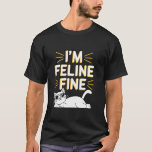 Charmig designidé för kattälskare med feline fin h t shirt