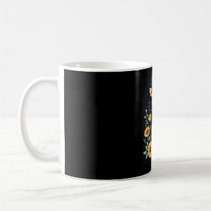 Charmig Giraff Omgiven Av Blommor Långärmad Kaffemugg