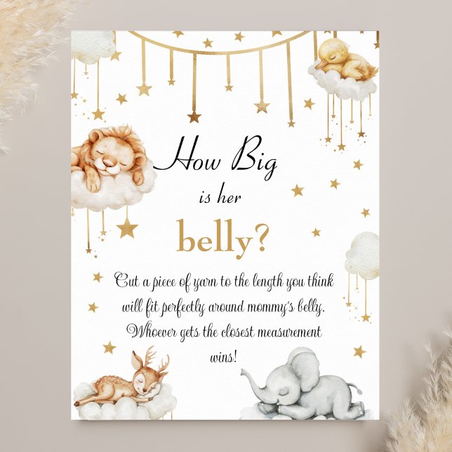 Charmig guld himmelsk babyshower bukspel poster (Skapare uppladdad)