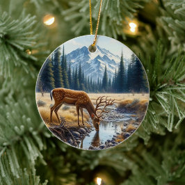 Charmig hjortedjurssmycke julgransprydnad keramik