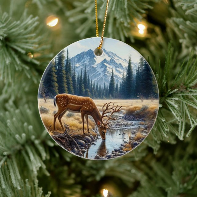 Charmig hjortedjurssmycke julgransprydnad keramik (Skapare uppladdad)
