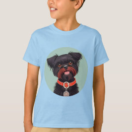 Charmig illustration av svart hund t shirt