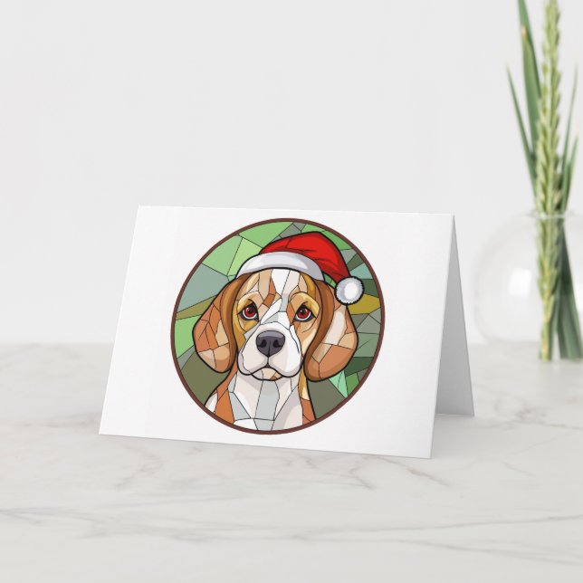 Charmig Jul med Vigg: Jultema med Beagle Kort (Framsida)