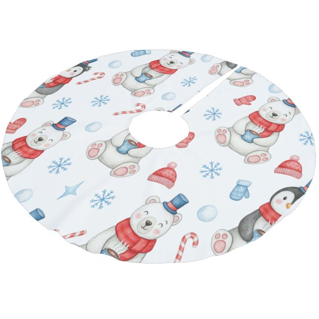 Charmig julpresentfavoritsamling julgransmatta borstad polyester (Vinklad)