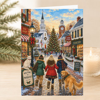 Charmig julstämning i New England jul Kort