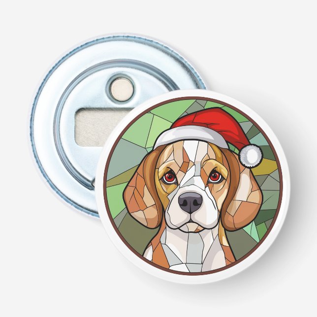 Charmig Julstämning med Beagle: Beagle-temat jul Flasköppnare (Framsidan)