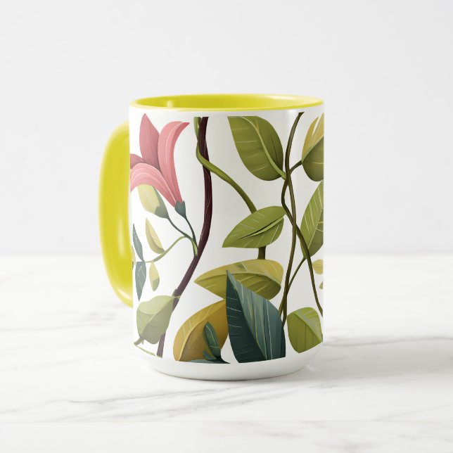 Charmig kaffemugg med blommönster (Framsida vänster)